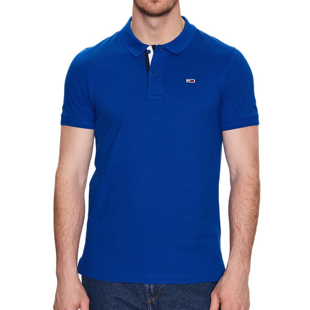 Polo Slim Bleu Homme Tommy Hilfiger Placket pas cher