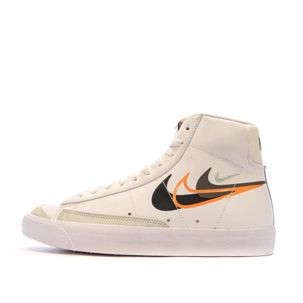 Baskets Blanches/Orange Homme Nike Blazer pas cher