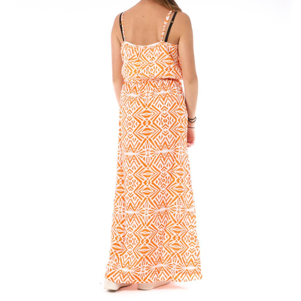 Robe Longue Orange Femme Only Nova vue 2