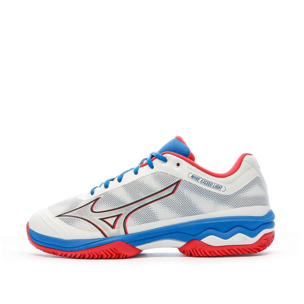 Chaussures de Padel Blanc/Rouge Homme Mizuno Wave Exceed Light pas cher