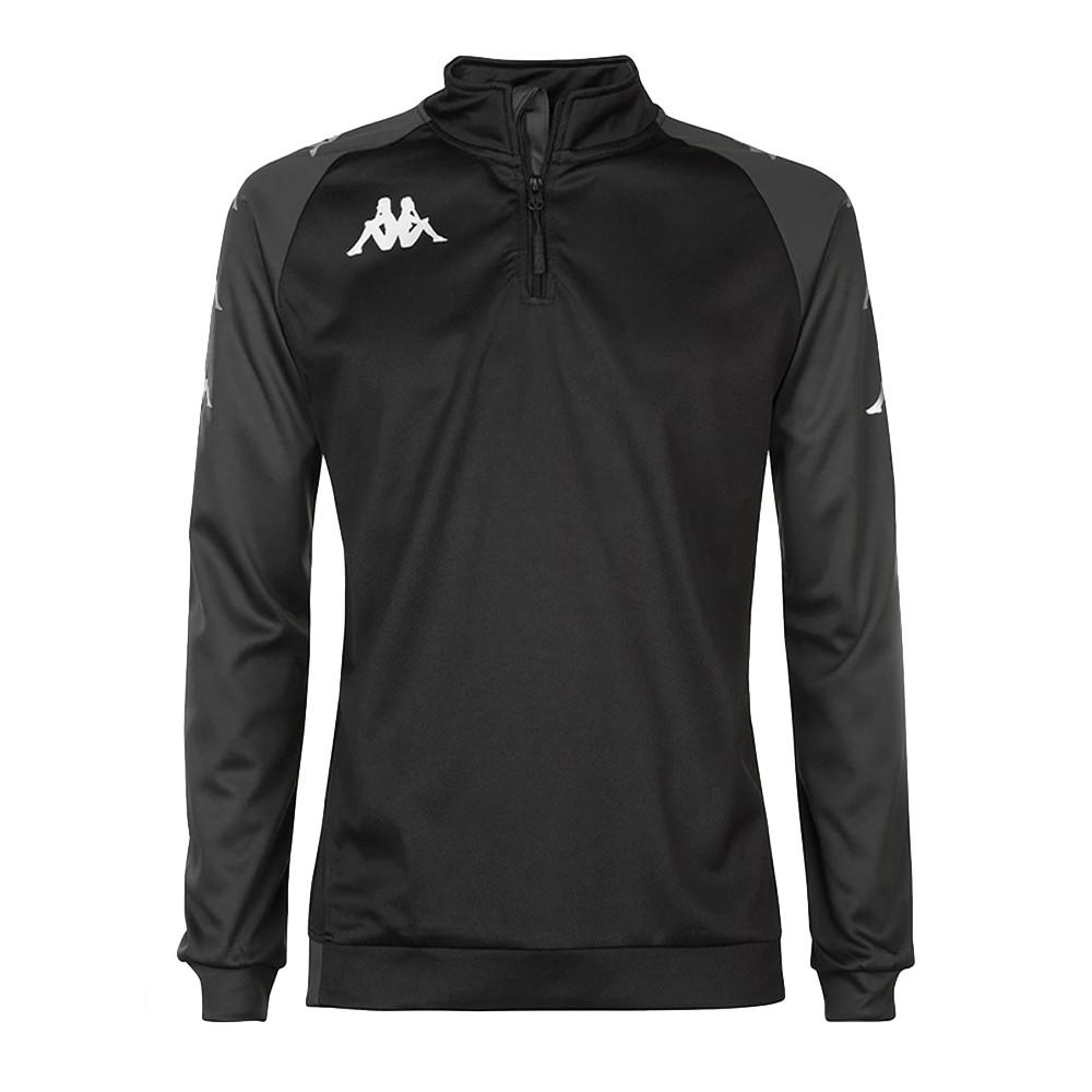 Sweat D'entrainement 1/2 zip Noir Homme Kappa Trieste pas cher