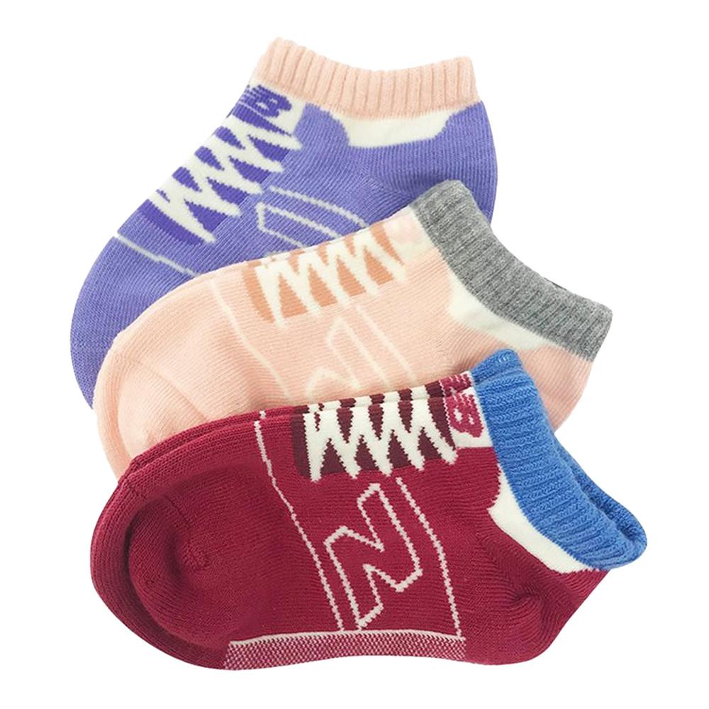 x3 Paires de Chaussettes Violet/Rose/Rouge Fille New Balance pas cher