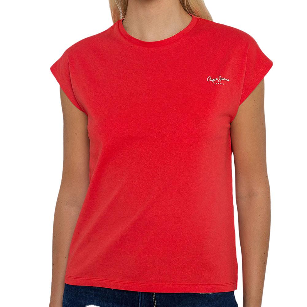 T-shirt Rouge Femme Pepe Jeans Bloom pas cher