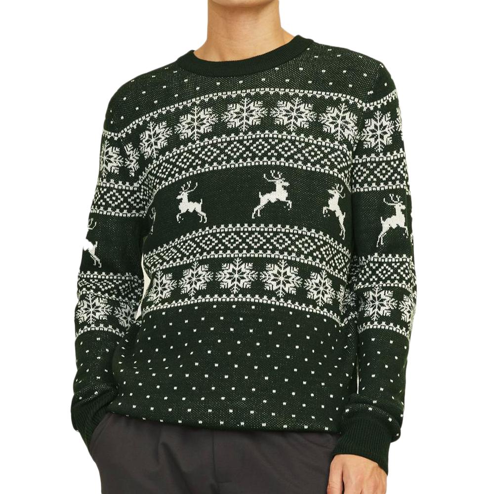 Pull de Noel Vert Homme Jack & Jones Xmas Gabriel pas cher