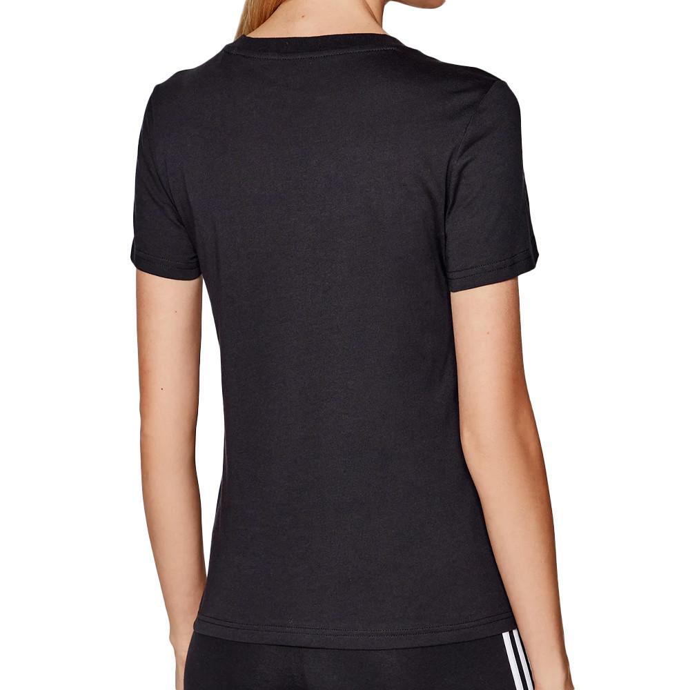 T-shirt Noir Femme Adidas Lin vue 2