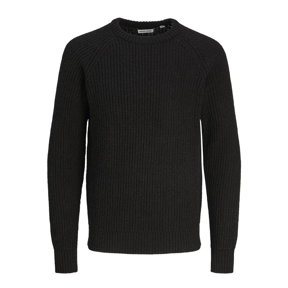 Pull Noir Garçon Jack & Jones Crew Neck pas cher