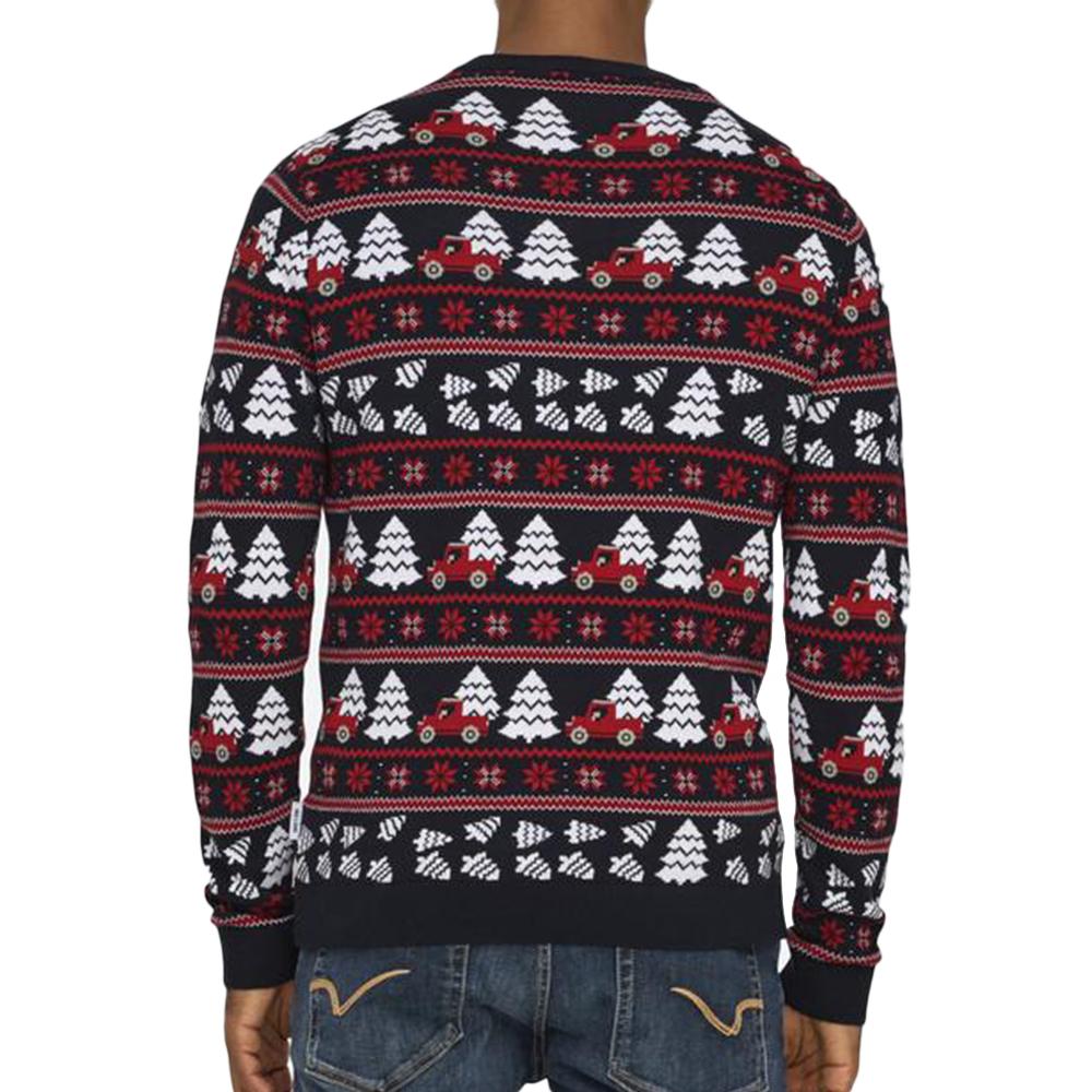 Pull de Noël Marine/Rouge Homme Only & Sons Xmas vue 2