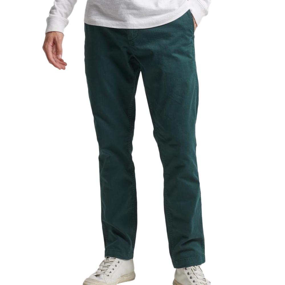 Pantalon Chino Vert Foncé Homme Superdry Officers pas cher