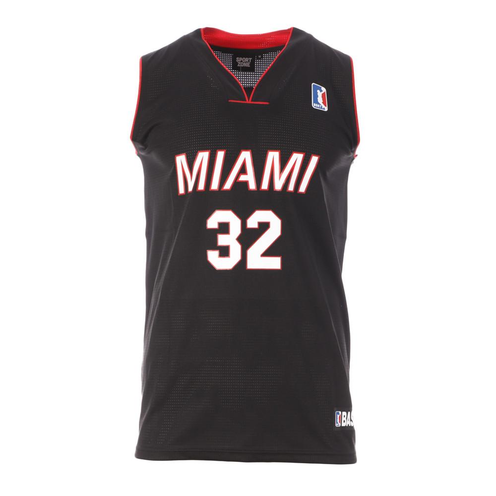 Miami Maillot de basketball Noir Homme Sport Zone Miami 32 pas cher