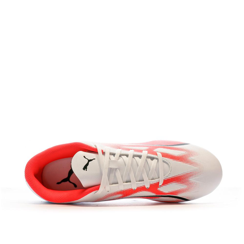 Chaussures de football Blanc/Rouge Homme Puma Ultra Play Fg/ag 107423-01 vue 4