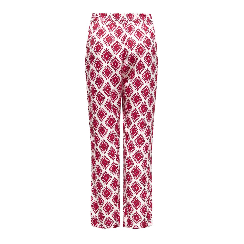 Pantalons fluide Blanc/Rose Femme Only Palazzo vue 2