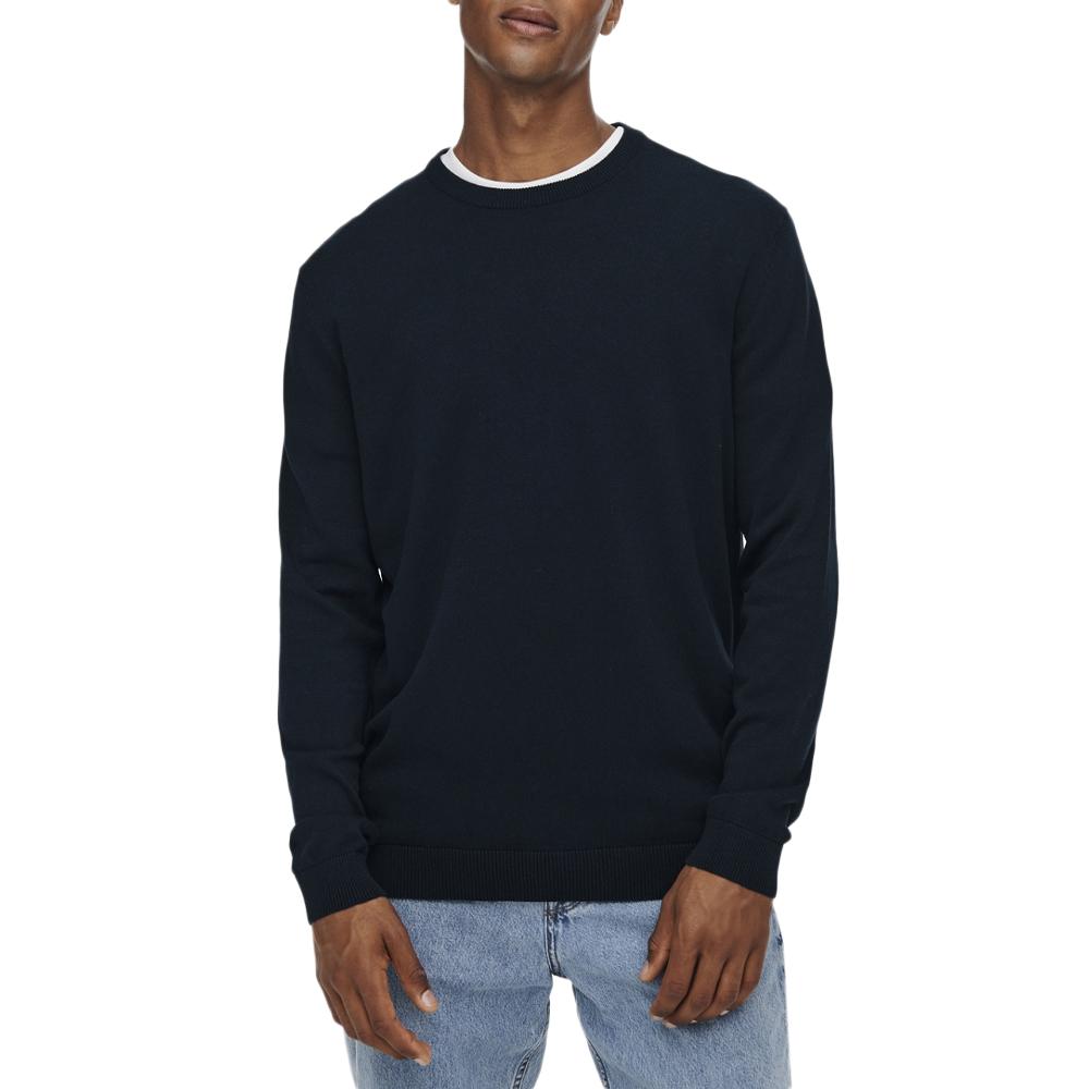 Pull Marine Homme Only & Sons 12Solid pas cher