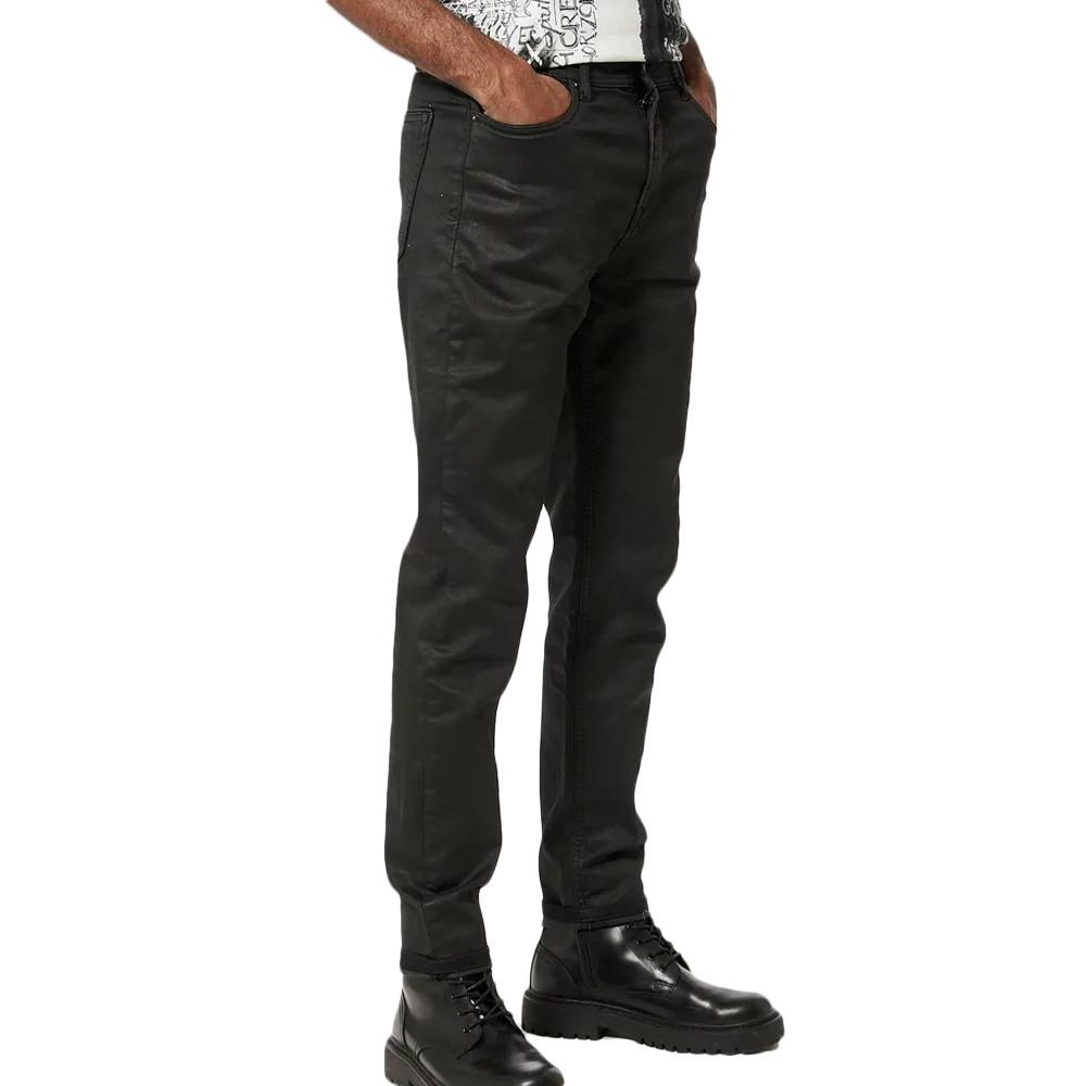 Jean Slim Enduit Noir Homme Kaporal Daxko pas cher