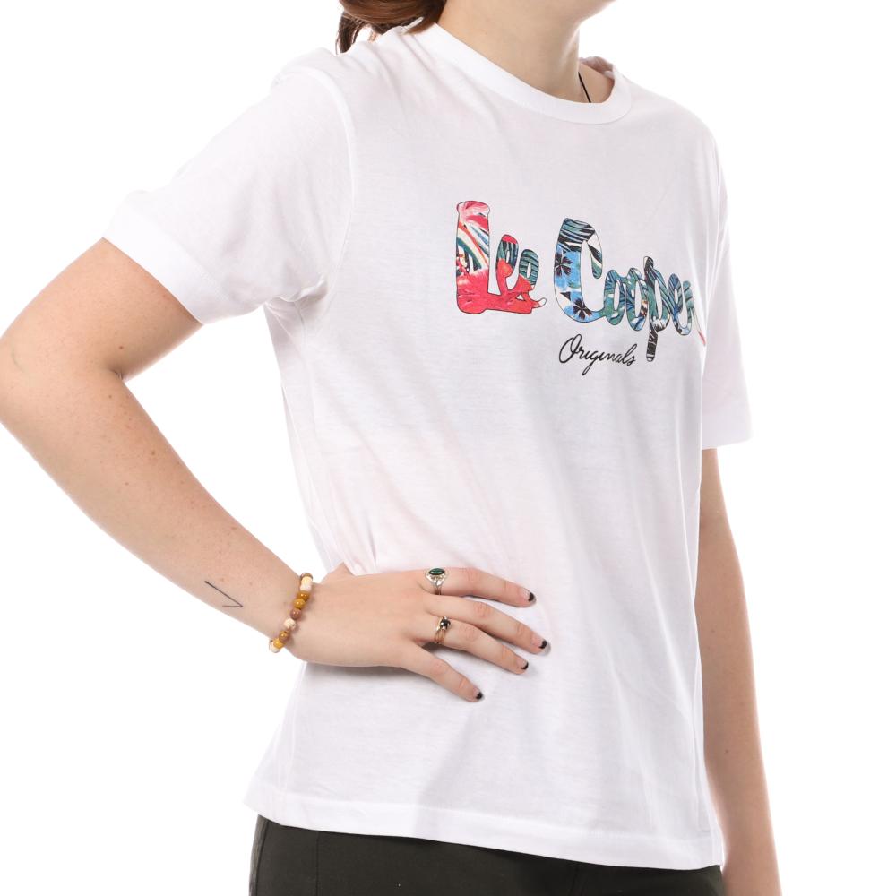 T-Shirt Blanc Femme Lee Cooper Océane pas cher