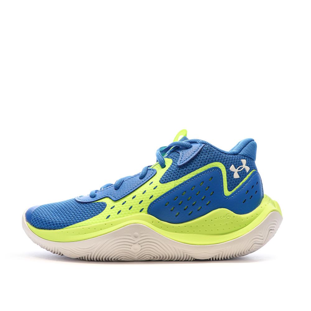 Chaussures de Basketball Bleu/Vert Mixte Under Armour Jet 23 pas cher