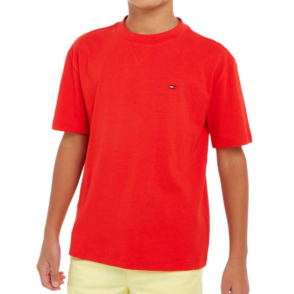 T-shirt Rouge Garçon Tommy Hilfiger Essential pas cher