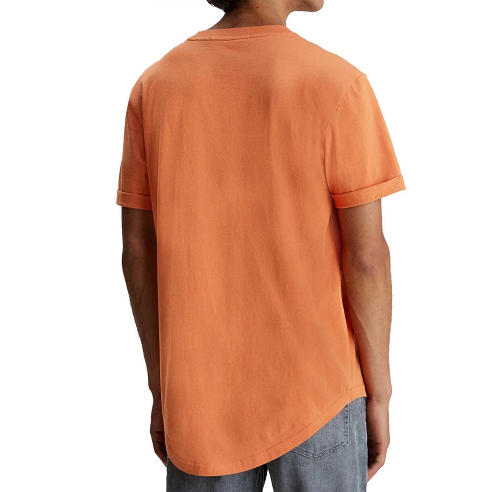 T-shirt Orange Homme Calvin Klein Jeans Badge Turn Up vue 2