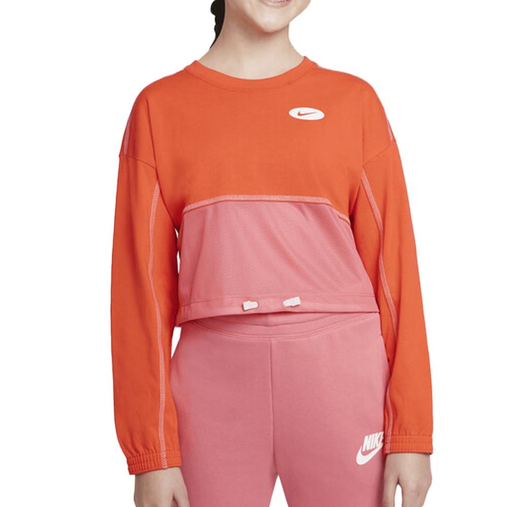 Sweat Orange/Rose Fille Nike Nsw pas cher