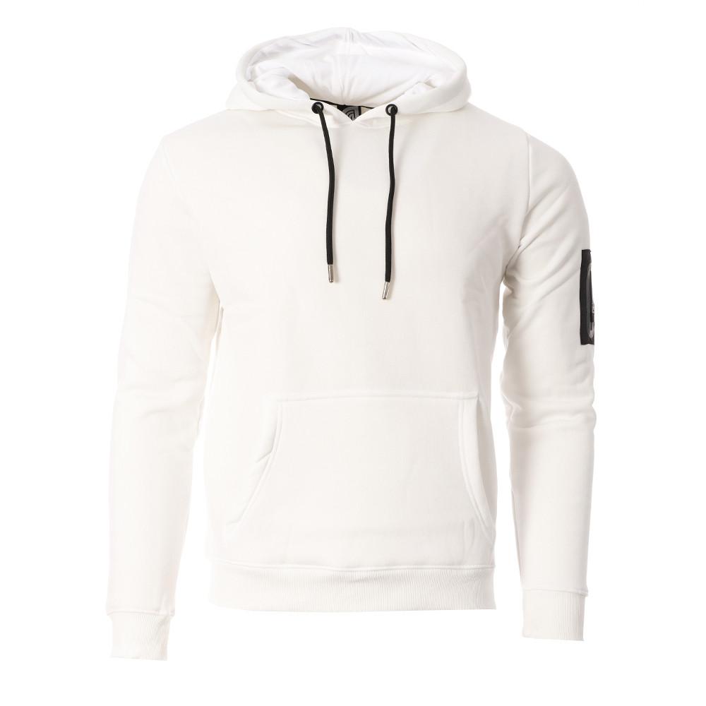 Sweat à Capuche Blanc Homme Just Emporio AJELY pas cher