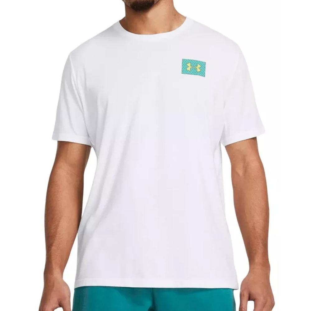 T-shirt Blanc Homme Under Armour Block pas cher