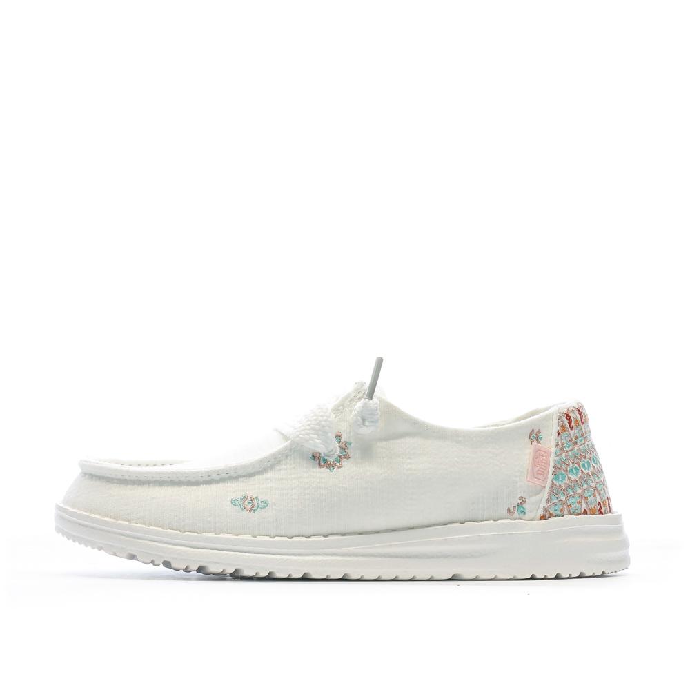 Chaussures Blanches Femme Hey Dude Wendy Flora pas cher