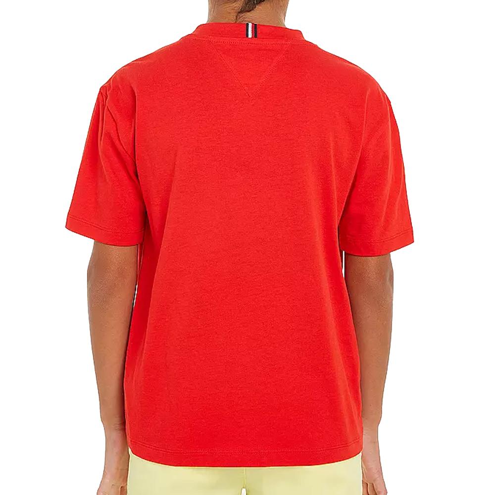 T-shirt Rouge Garçon Juniors Tommy Hilfiger Essential vue 2