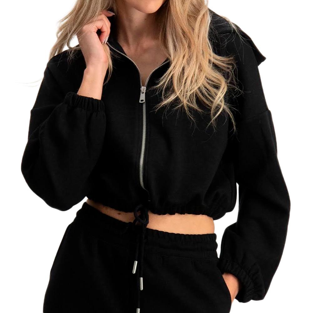 Sweat Zippé Noir Femme Only Lett pas cher