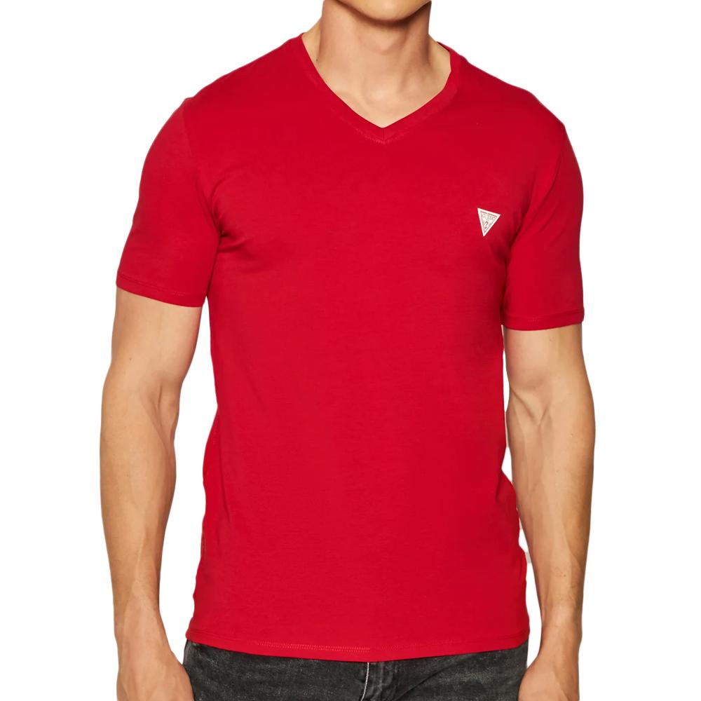 T-shirt Rouge Homme Guess Core V pas cher