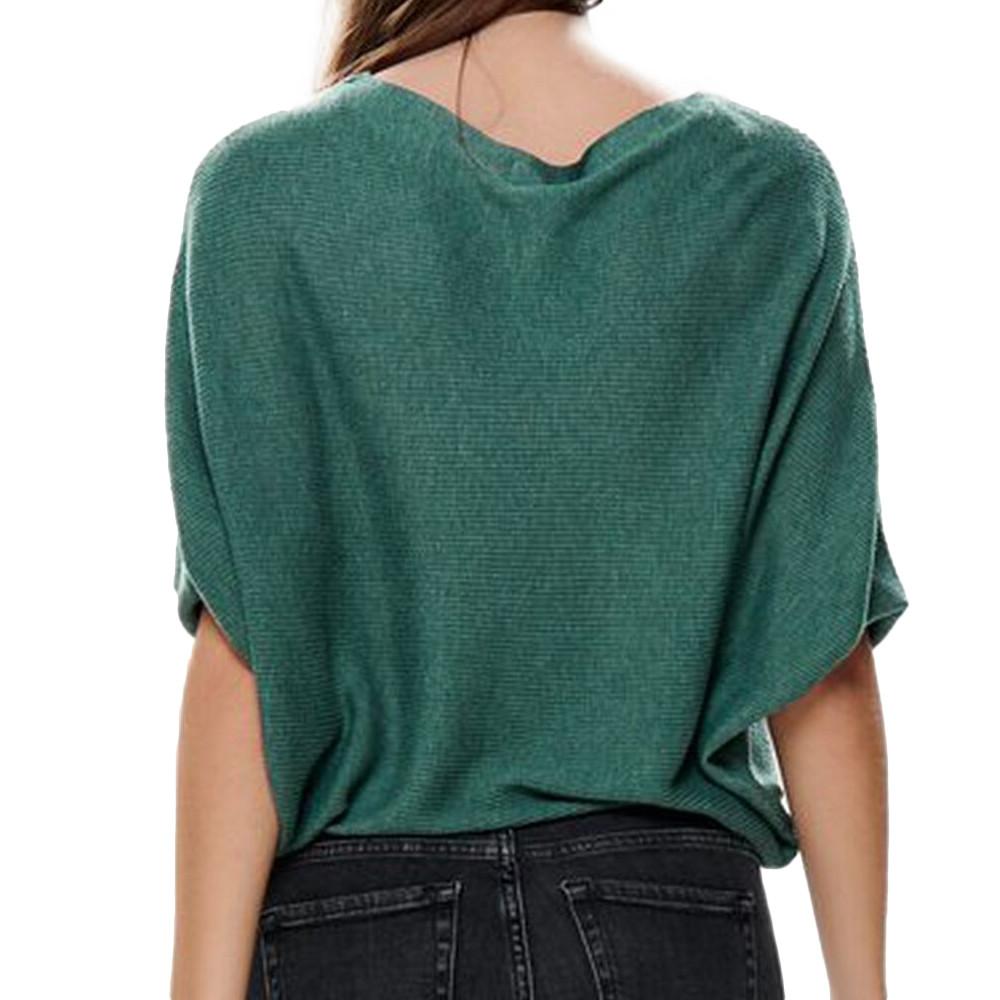 Pull Vert foncé manches 3/4 Femme JDY New Behave vue 2