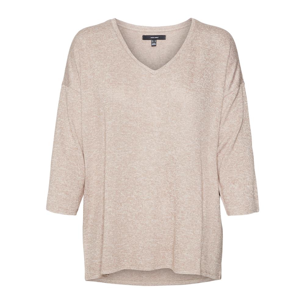 Pull Beige/Marron Femme Vero Moda Brianna 3/4 pas cher