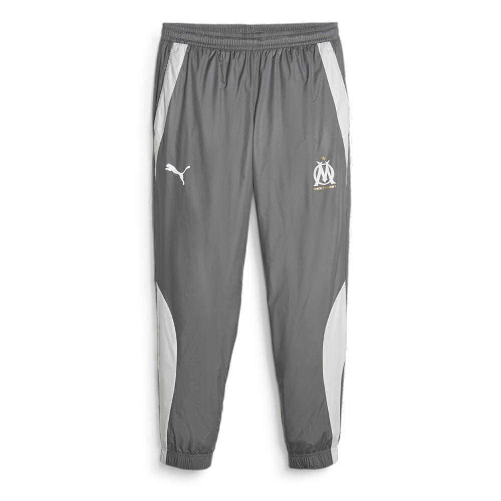 OM Pantalon de foot Gris Homme Puma Licensed Prematch pas cher