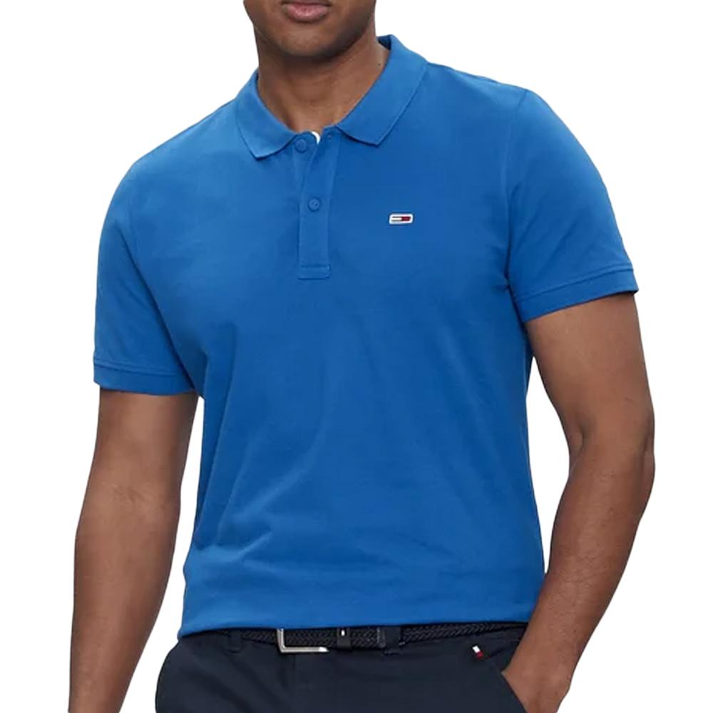 Polo Bleu Homme Tommy Hilfiger Slim Placket pas cher