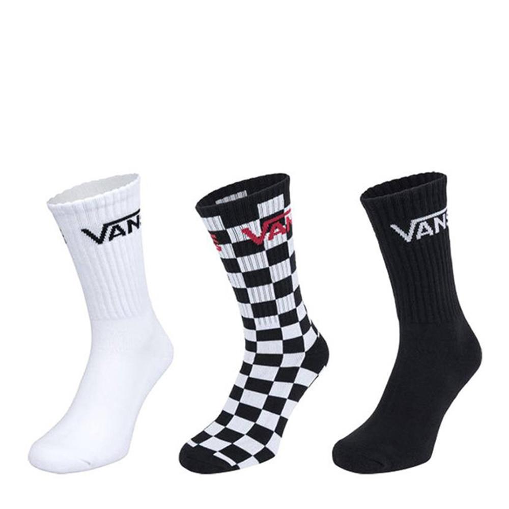 X3 Paires de Chaussettes Noir/Blanc Femme Vans Checkerbo pas cher