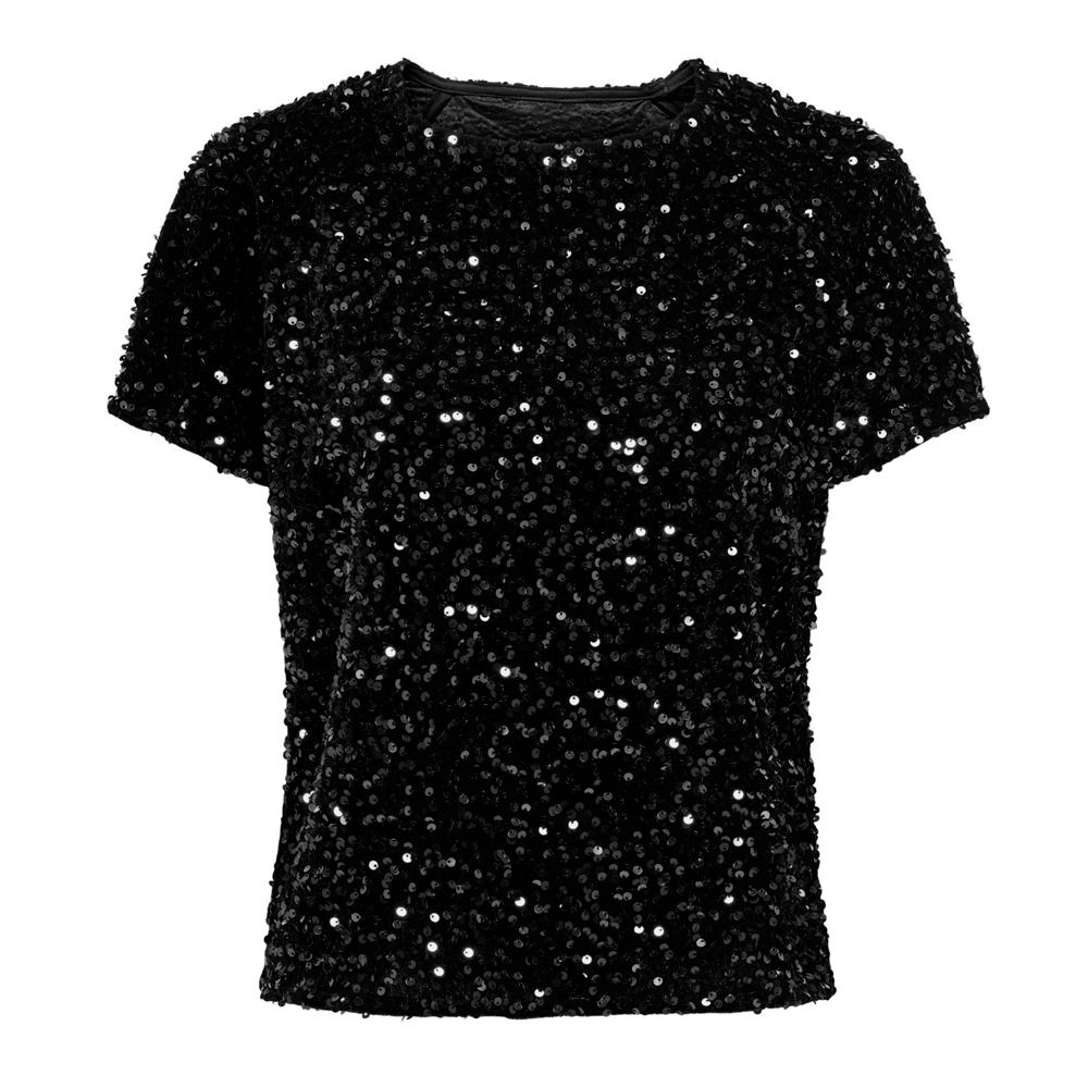 Top à Sequins Noir Femme JDY Glitter pas cher