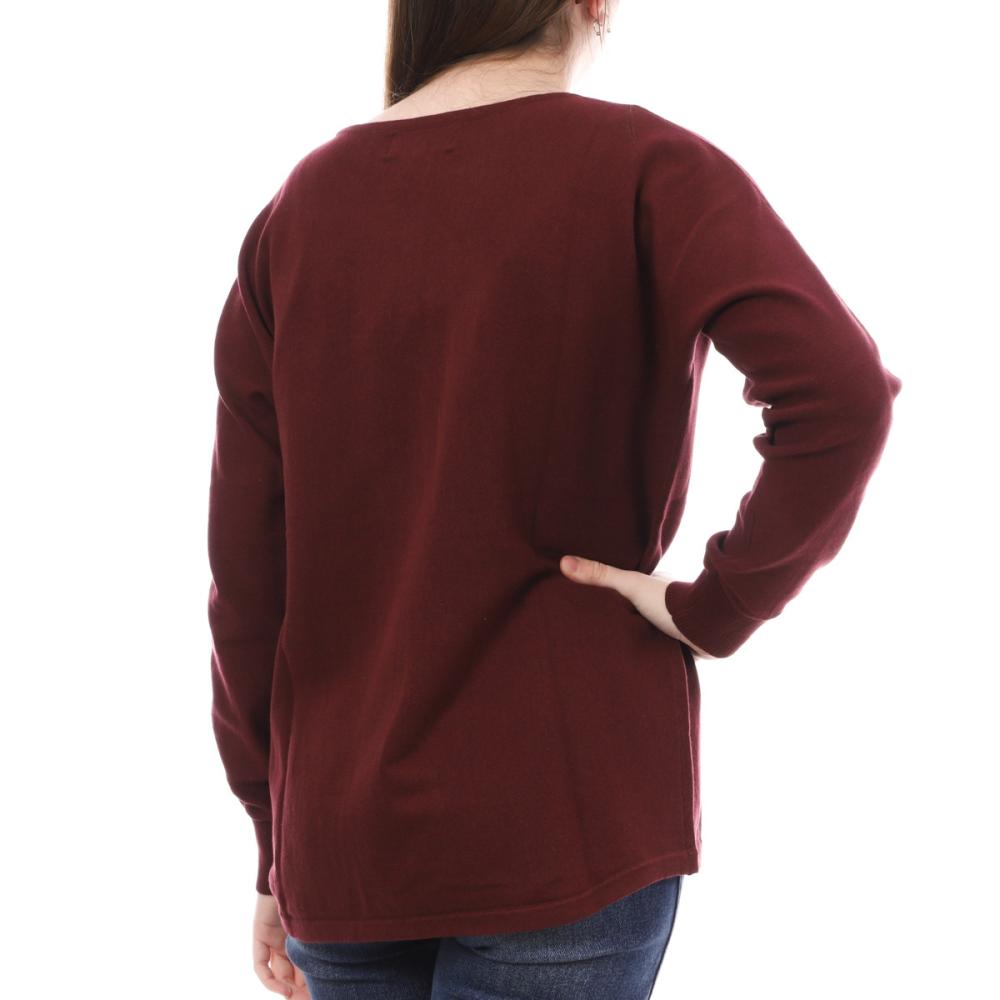 Pull Bordeaux Femme Lee Cooper Oeloa vue 2