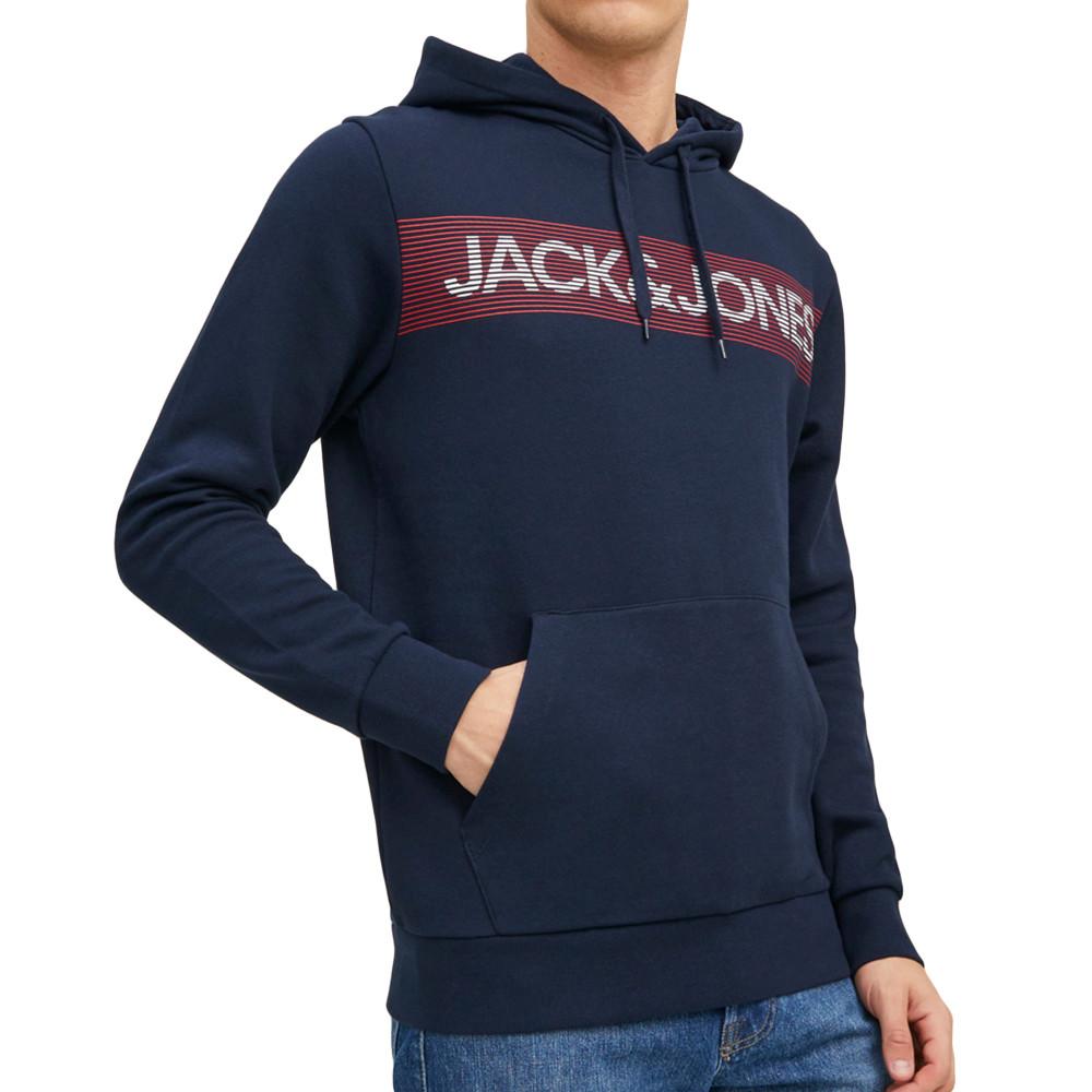 Sweat Marine/Rouge Homme Jack and Jones Corp pas cher