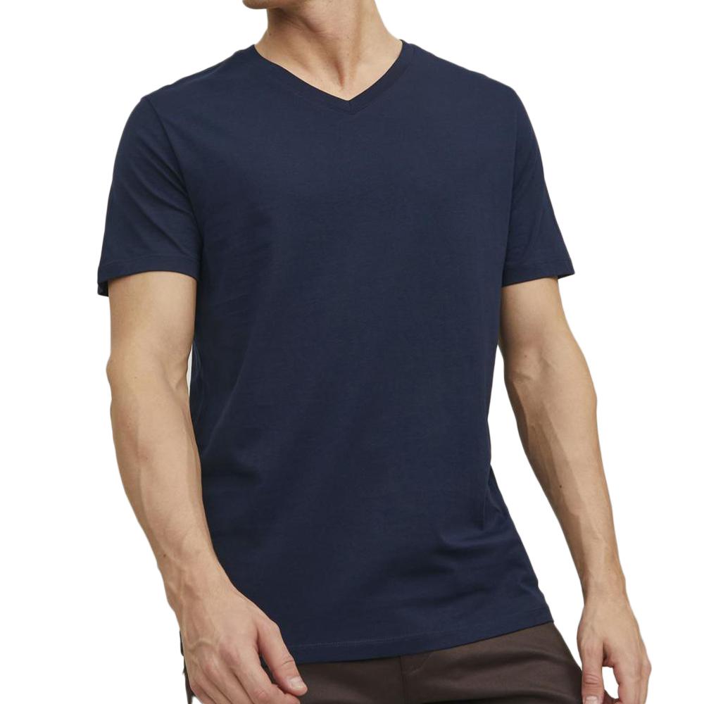 T-shirt Marine Homme Jack & Jones Basic V pas cher