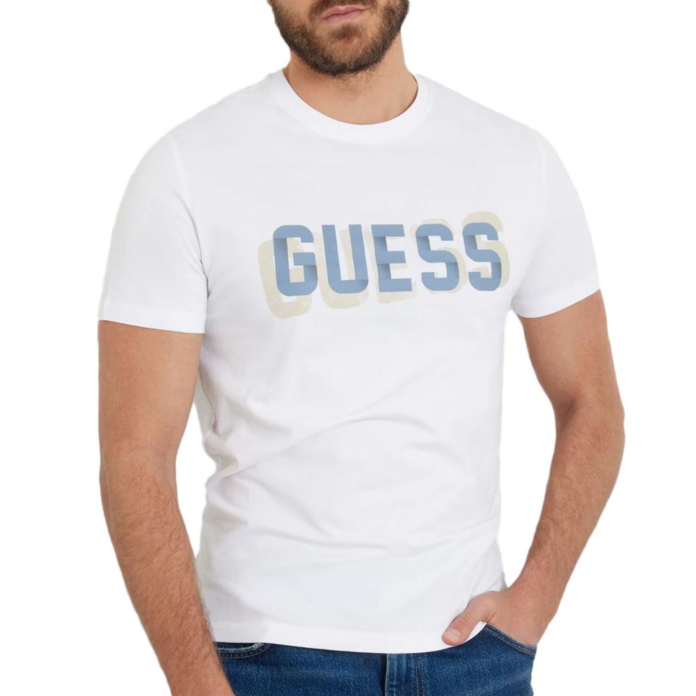 T-shirt Blanc Homme Guess M4YI15I3Z14 pas cher