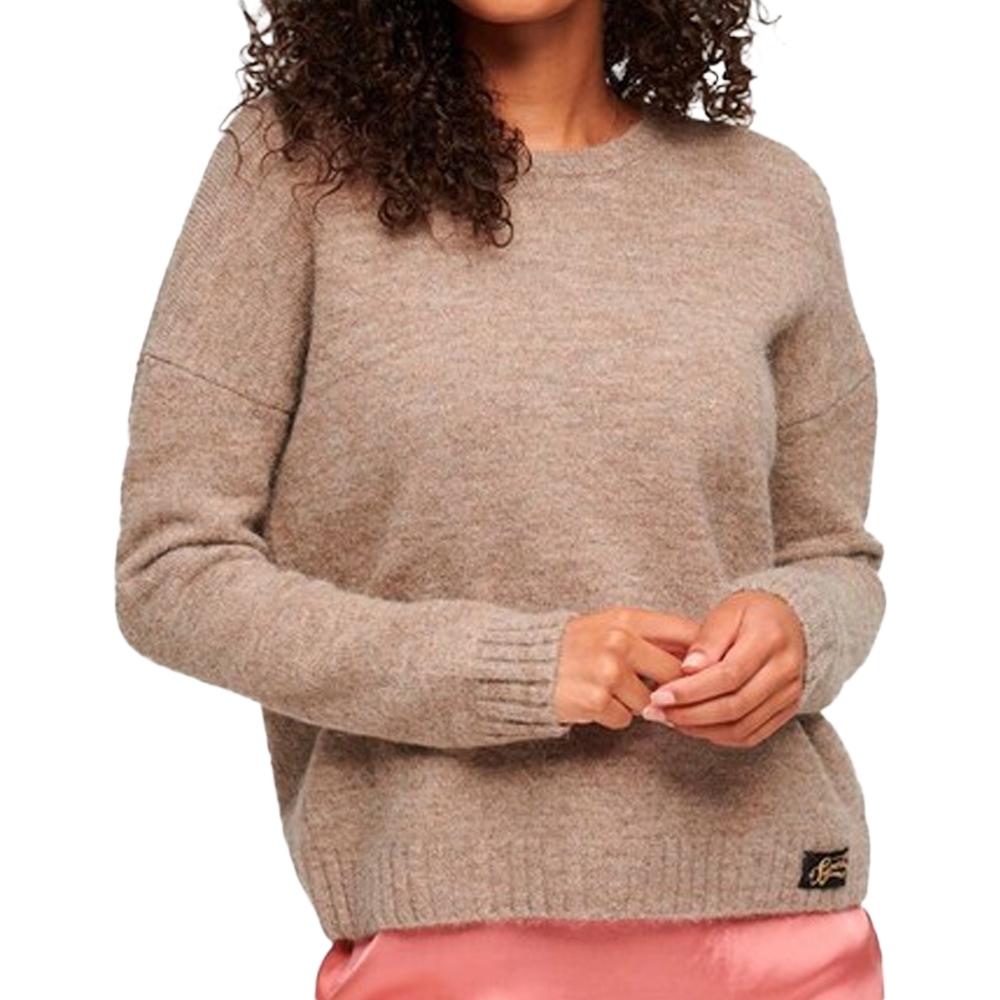 Pull Marron Femme Superdry Essential pas cher