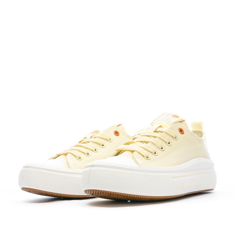 Baskets Basses Jaune Femme Refresh Lona vue 6