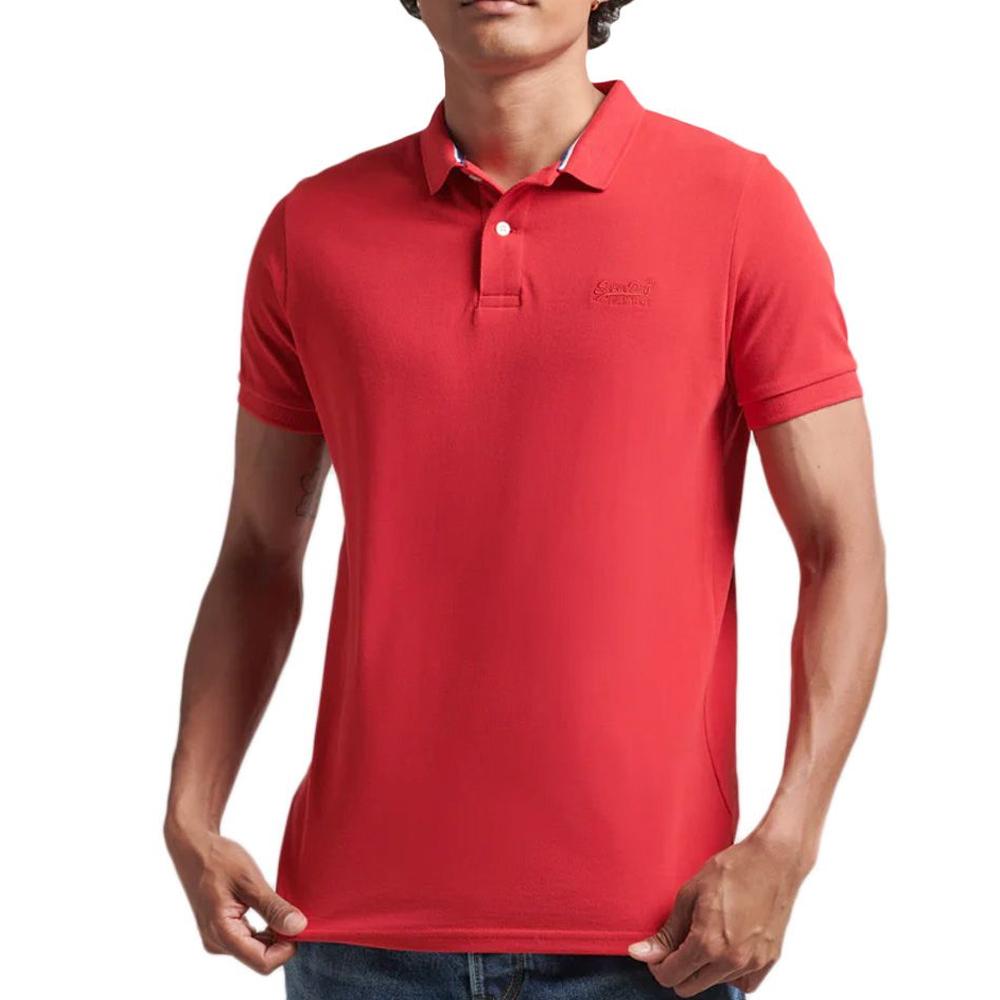 Polo Rouge Homme Superdry Classic Piques pas cher