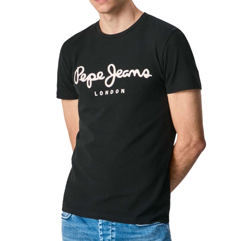 T-shirt Noir Homme Pepe Jeans Original Stretch N pas cher