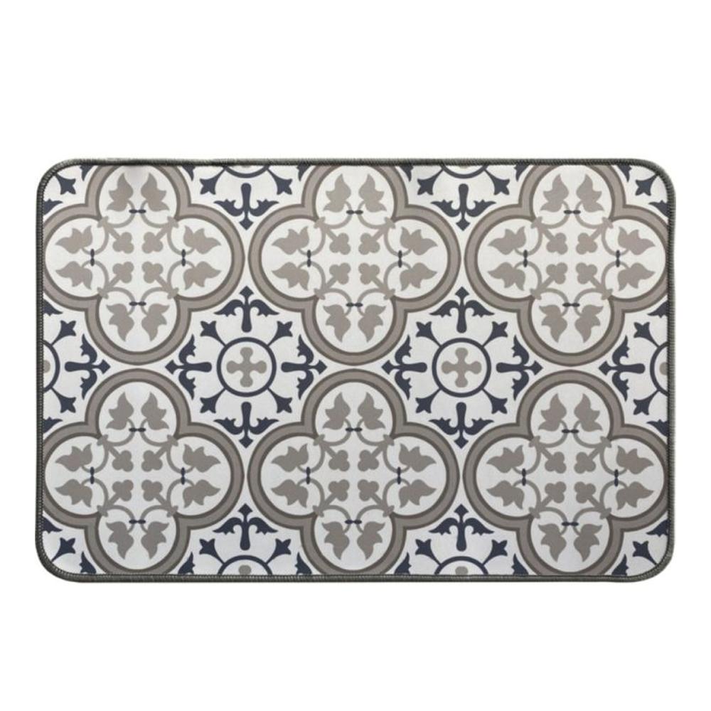 Tapis Gris à Imprimés Luance 40x60cm Paco pas cher