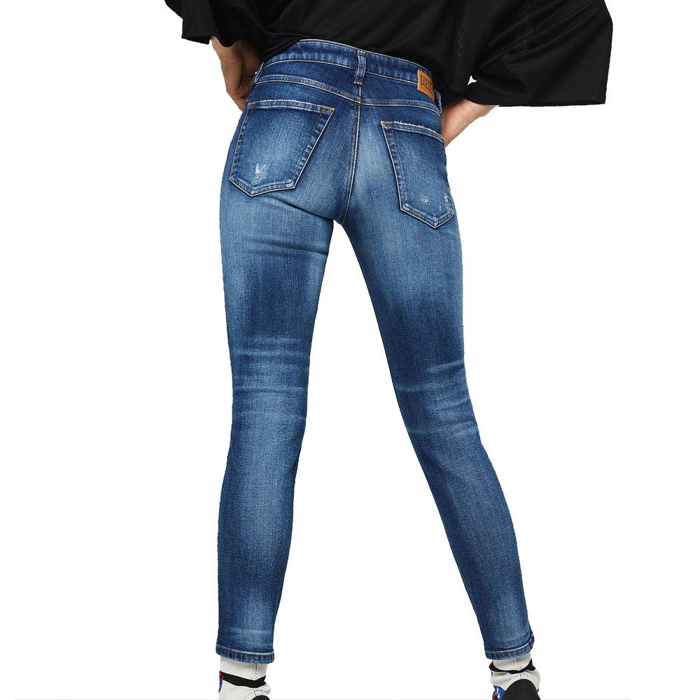 Jean Skinny Bleu denim Femme Diesel Babhila vue 2