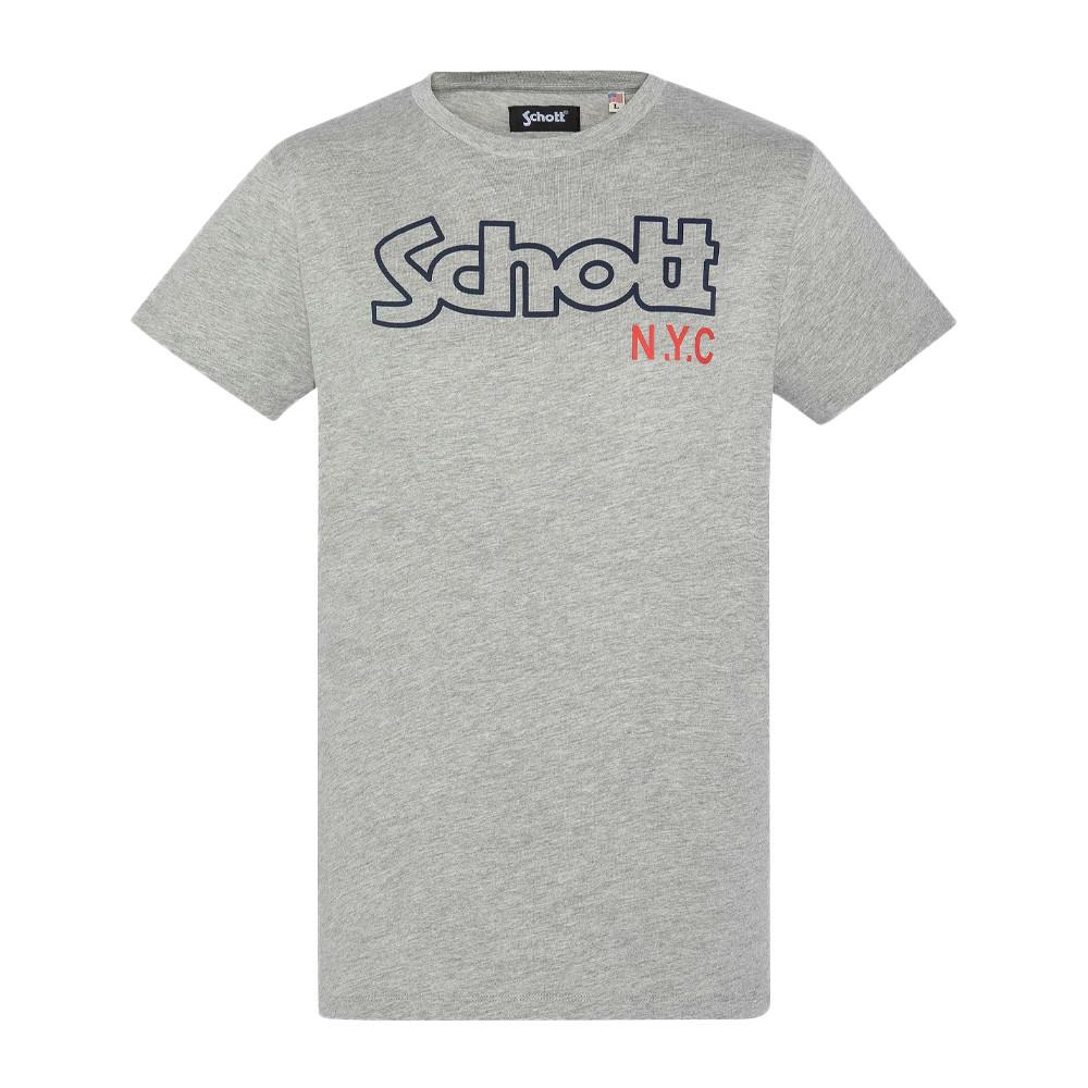 T-shirt Gris Homme Schott Vintage pas cher