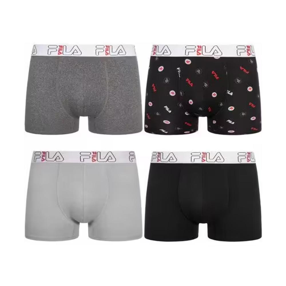 x4 Boxers Gris/Noir Homme Fila FM412BXPB7 pas cher