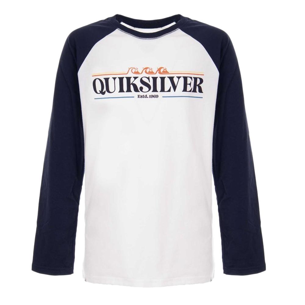 Tee-shirt Blanc Garçon Quiksilver Raglan pas cher