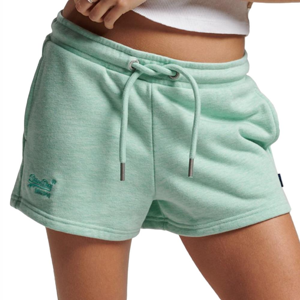 Short Vert Femme Superdry Logo Jersey pas cher