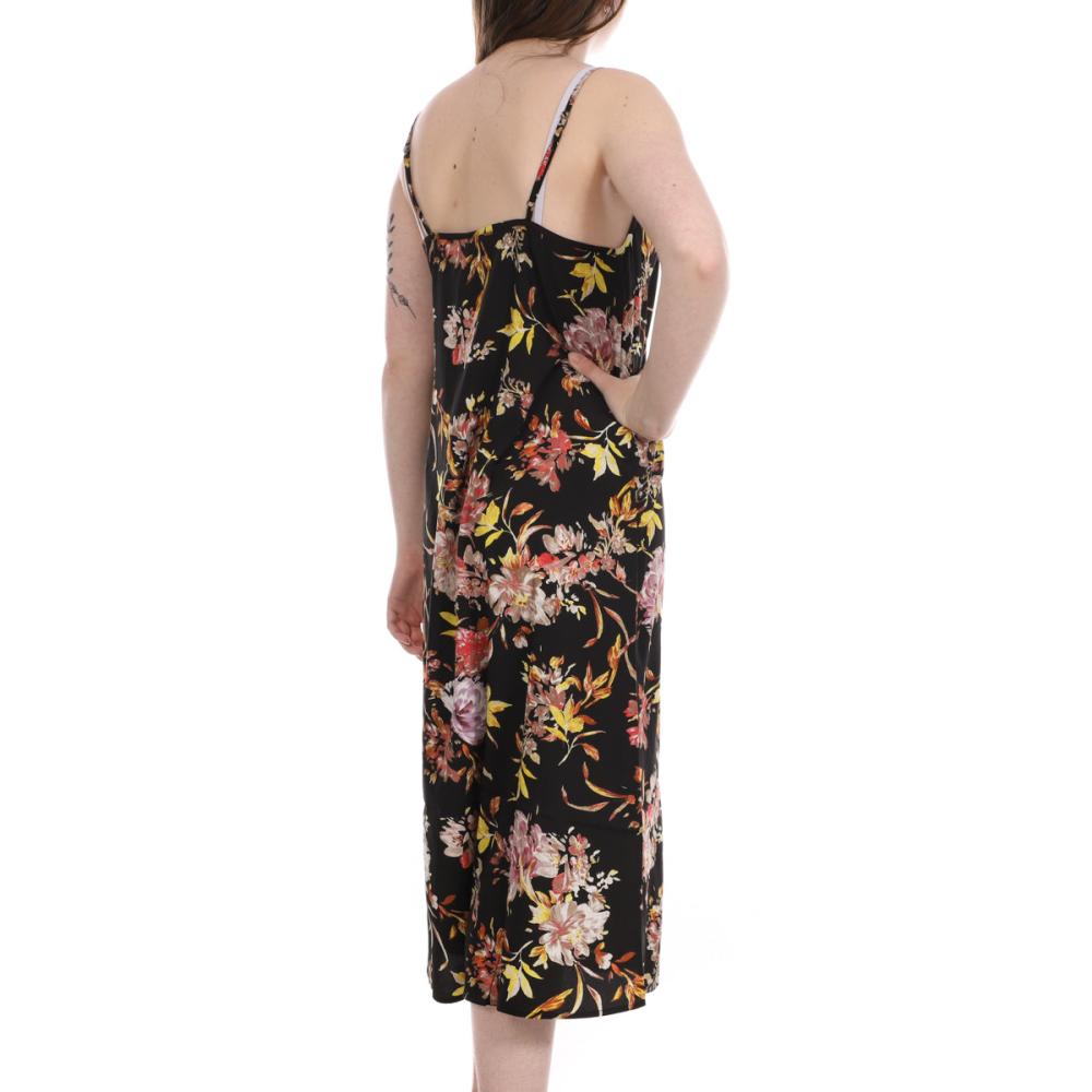 Robe Noir à fleurs mi-longue Femme Vero Moda Jeanett vue 2