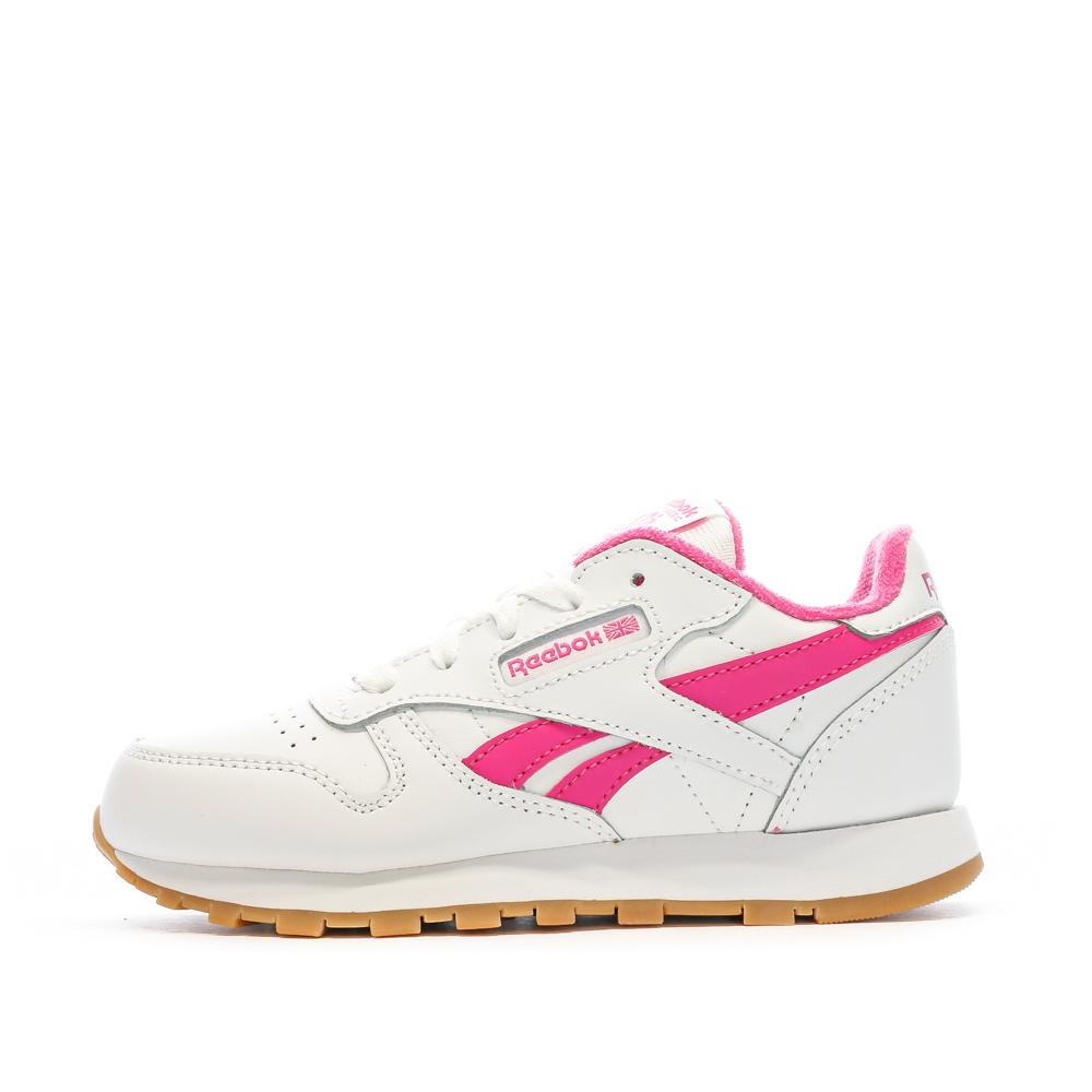 Baskets Blanches Rose Fille Reebok Classic Leather 100034223 Espace des marques